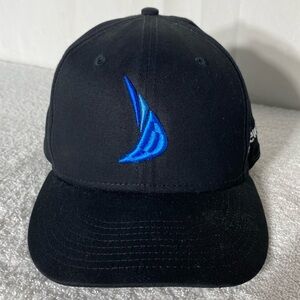 New Era Black Snap Back Hat W Blue Embroidered Bluewater Logo